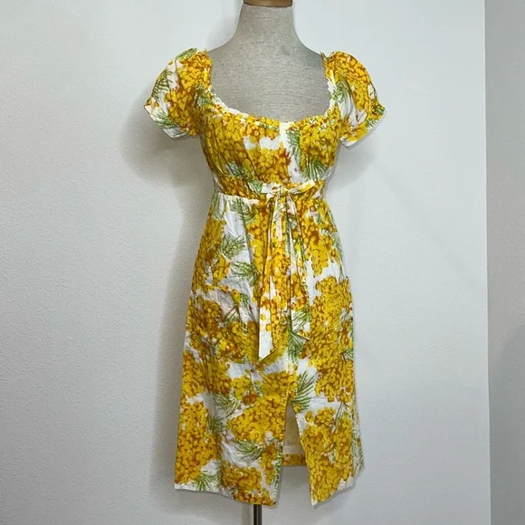 Diane Von Furstenberg Cotton Peasant Style Dress with Empire Waist - Picture 1 of 5